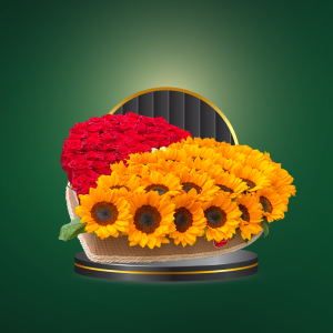 Red heart and sunflowers - COD. 337