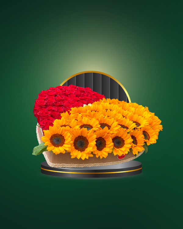 Red heart and sunflowers - COD. 337