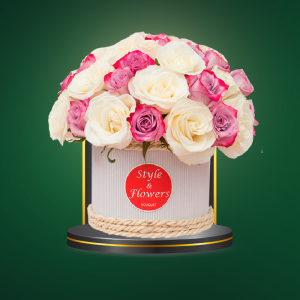 White and pink roses - COD. 340