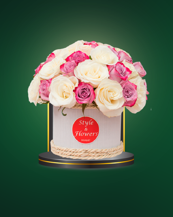 White and pink roses - COD. 340